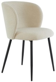 Béžové čalúnené jedálenské kreslo Elyna – Light &amp; Living