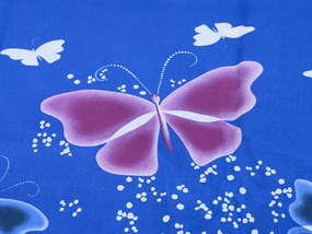 Bavlnené obliečky VIOLET BUTTERFLY tmavo modré Rozmer obliečky: 70 x 90 cm | 140 x 200 cm