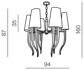 Azzardo AZ1390 - Luster na reťazi DIABLO 12xE14/11W/230V čierna