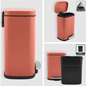 Nášľapný oceľový odpadkový kôš v terakotovej farbe 5 l Akira – Spirella