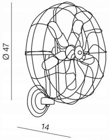 Azzardo AZ1349 - Nástenné svietidlo FAN 5xE27/60W/230V