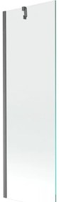 Mexen Next, 1-krídlová vaňová zástena 60 x 150 cm, 6mm číre sklo, brúsená grafitová, 895-060-000-00-00-66