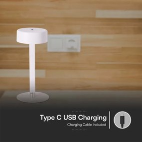 LED Stmievateľná nabíjacia stolná lampa LED/3W/5V 3000-6000K biela