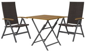 Livarno home Skladací záhradný stôl Valencia + Skladacie kreslo Valencia, 2 kusy (800008284)