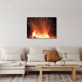 Sklenený obraz ohňa (70x50 cm)