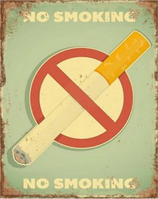 Kovová nástenná ceduľa No Smoking - 20*1*25 cm