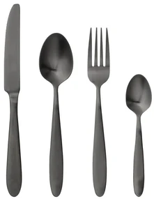 4-dielna súprava príborov v čiernej farbe Bloomingville Cutlery Eleganza