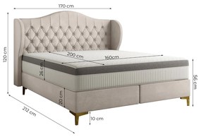 ČALÚNENÁ POSTEĽ MARIETTE 160 x 200 CHESTERFIELD