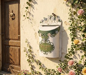 Biela plechová poštová schránka Hello Post - 27*10*42 cm