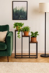 Stojan na květiny EVELIN 67x51,5 cm hnědý/černý