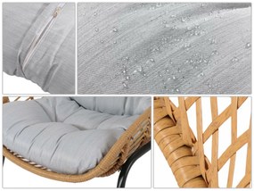 Súprava 2 kresielok a stolíka HWC-N33 - prírodná farba, čalúnenie svetlosivá