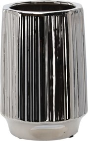 Keramický obal na květináč Cove 22 cm stříbrný