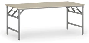 Konferenčný stôl FAST READY so striebornosivou podnožou, 1800 x 900 x 750 mm, breza
