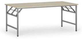 Konferenčný stôl FAST READY so striebornosivou podnožou, 1800 x 900 x 750 mm, breza