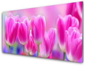 Obraz na skle Tulipány 125x50 cm