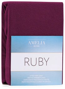 Froté prestieradlo s gumou AmeliaHome Ruby višňové