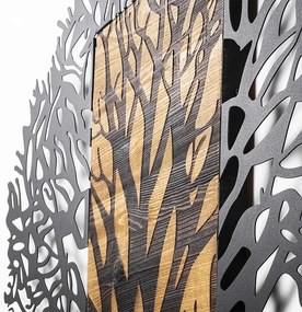 Nástenná dekorácia 93x86 cm strom drevo/kov