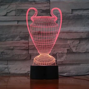 3Dmix 3DL-WD020 – 3D LED nočná lampa - Pohár pre víťazov (Trofej) (Wood)