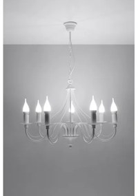 Luster na reťazi MINERWA 7 7xE14/40W/230V biela