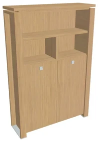 Vysoká šatníková skriňa Verno+ 140 x 46 x 210 cm, s regálom, dub svetlý