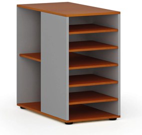 Prístavná policová skrinka k pracovnému stolu PRIMO GRAY, ľavá, sivá/čerešňa