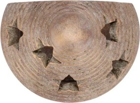 Zlatý antik cementový svietnik domček House Gold - 14*10*23 cm