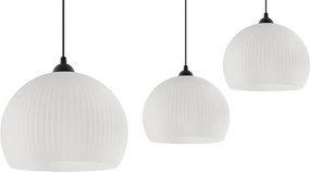 Závesné svietidlo Riffle 5, 1x biele sklenené tienidlo, b