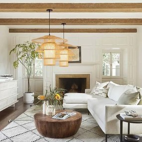 Immax 08255L - Luster na lanku PINCHOS 1xE27/40W/230V pr. 50 cm bambus