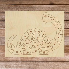 Detské drevené puzzle - Dinosaurus a čísla 26 dielikov | SENTOP H023