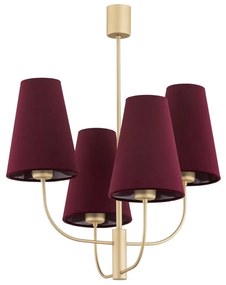 Argon 1827 - Luster na tyči SAFIANO 4xE27/15W/230V vínová