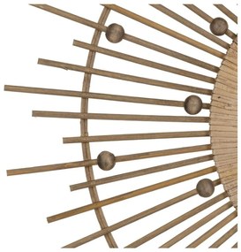 Nástenné zrkadlo s bambusovým rámom ø 70 cm Sol – Ixia