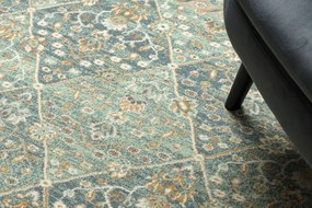 Koberec SOHO 477.27.LA500 OSTA geometrický naturálny zelený / nebeský