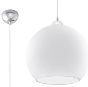 Závesné svietidlo Ball, 1x biele sklenené tienidlo