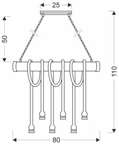 Luster na reťazi VINT 6xE27/40W/230V bambus