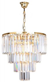 Brilagi - LED Krištáľový luster na reťazi MOZART 5xE14/40W/230V zlatá BG-17106/4+1-GLD