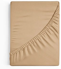 Bavlnená plachta s gumou 90 x 200 cm svetlo hnedá