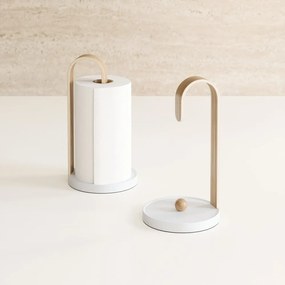 Biely drevený stojan na papierové utierky ø 17 cm Bellwood – Umbra