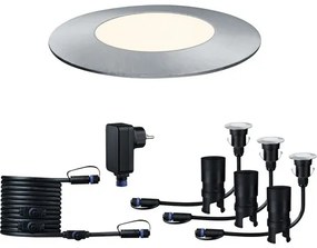 LED vstavané vonkajšie svietidlo Paulmann 93697 Plug and Shine Floor Mini Set IP65 3x2,5W 3x95lm 3000K strieborné