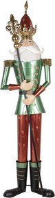 Veľká červeno-zelená kovová figúrka Luskáčik Nutcracker - 64*48*235 cm