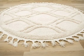 Koberec Berber 7063 3D kruh béžový/krémový