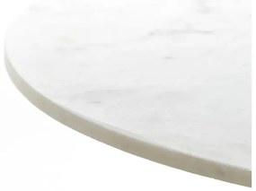 Okrúhly jedálenský stôl v bielej a bronzovej farbe s doskou v dekore mramoru ø 100 cm Leyda – Light &amp; Living