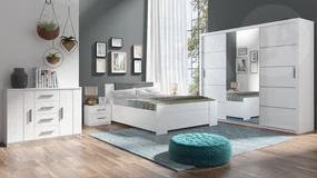 Spálňa Kler IX, Farby: biela / biely + ekokoža soft 020 pik