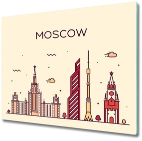 Sklenená doska na krájanie Moskovské budovy 60x52 cm