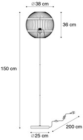 Moderná stojaca lampa čierna - Sphaera
