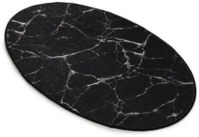 Oválny koberec Black Marble 60x90 cm čierny