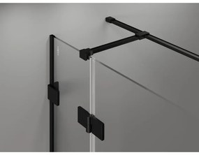 Mexen Lunar T, sklápací sprchový kút ľavý 120 x 100 cm, 8mm číre sklo, čierny profil, 834T-120-100-70-00-L