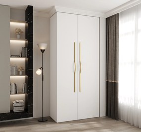 Šatníková skriňa 110 cm Carmela 40-2 (biela + zlatá). Akcia -21%. Vlastná spoľahlivá doprava až k Vám domov. 1126550