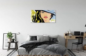 Obraz plexi Žena klobúk 100x50 cm