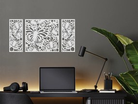 drevko 3-dielny obraz Motýle Rozmer obrazu: 32,5 x 65 cm, Farba dekorácie: Čierna