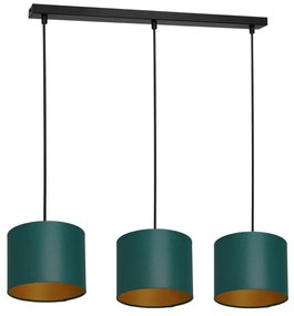 Luster na lanku ARDEN 3xE27/60W/230V zelená/zlatá